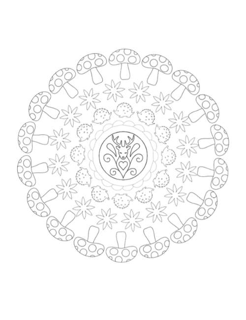 mandala de animales del bosque